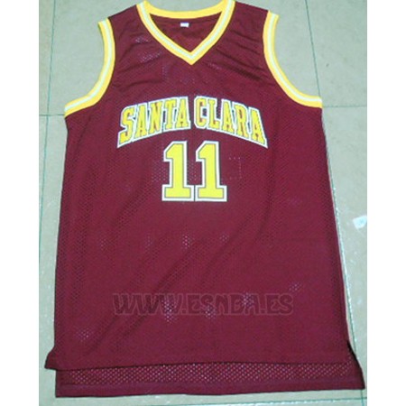 Camiseta NCAA Santa Clara University Steve Nash #11 Rojo